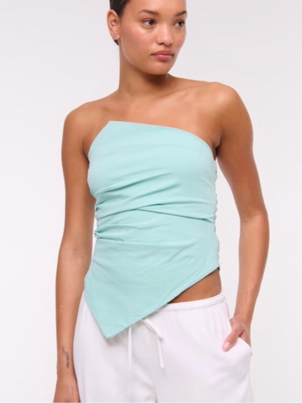 Asymmetrical Strapless Top